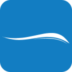 Ícone da Clínica OdontoQuality, representando um sorriso estilizado em fundo azul.